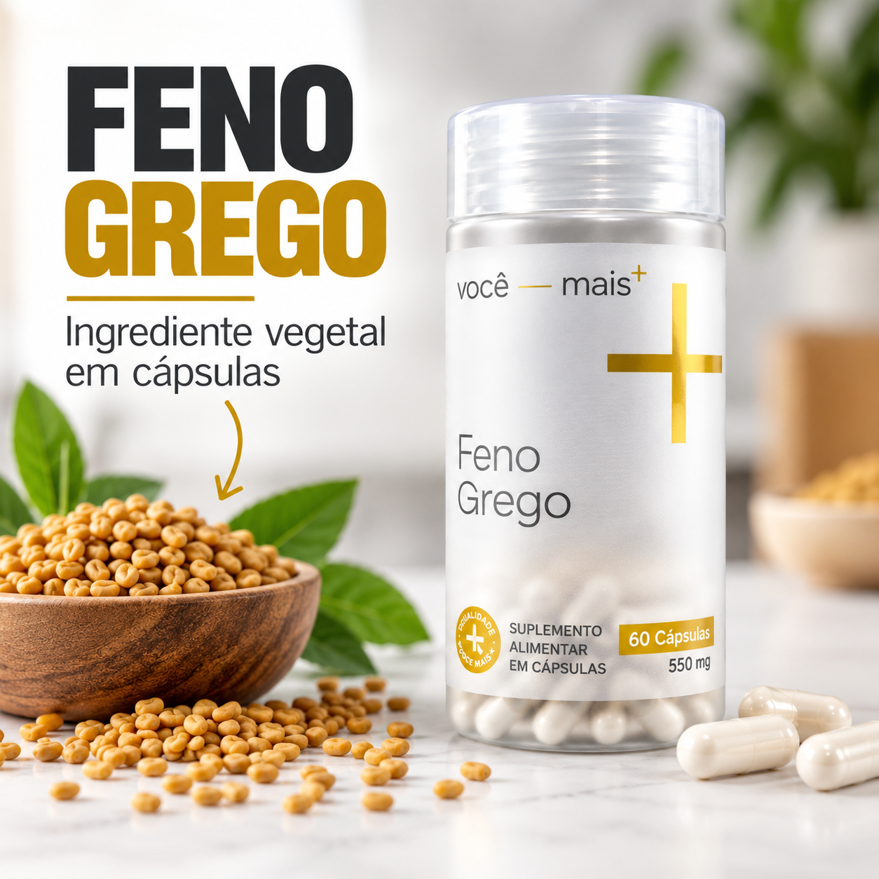 Feno Grego 550mg 60 Cápsulas