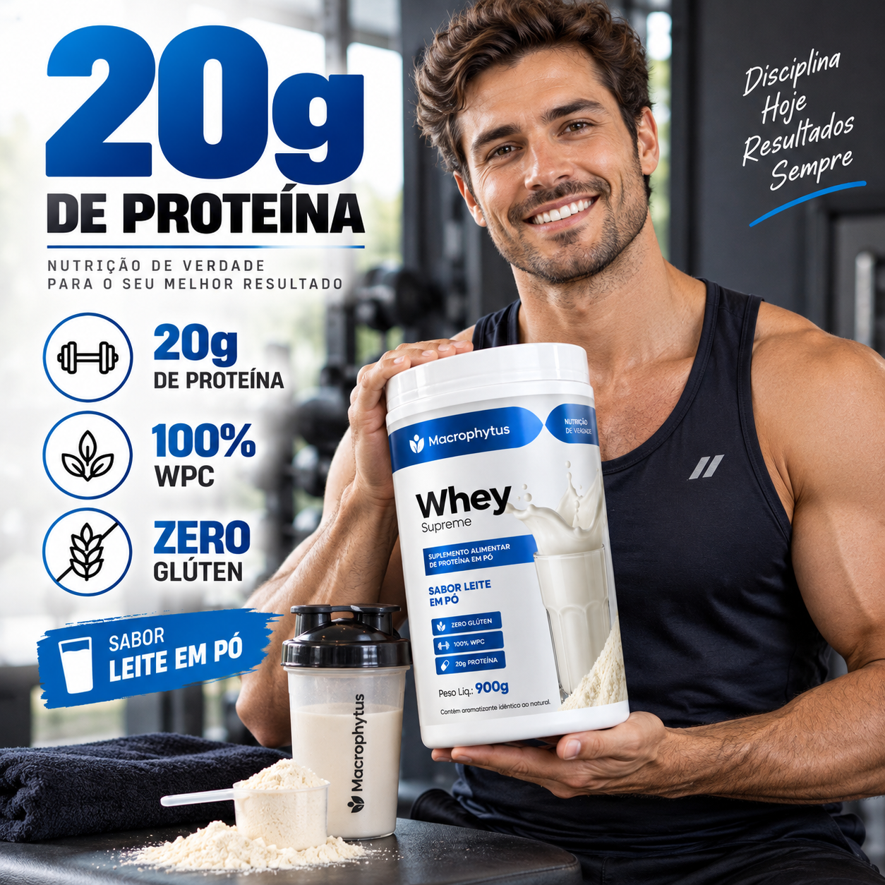 Whey Protein Supreme 900g Sabor Leite me Pó