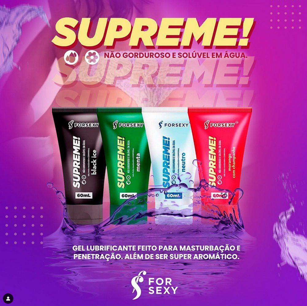 FORSEXY SUPREME! - LUBRIFICANTE PARA SEXO ANAL E VAGINAL - MORANGO - 60ML