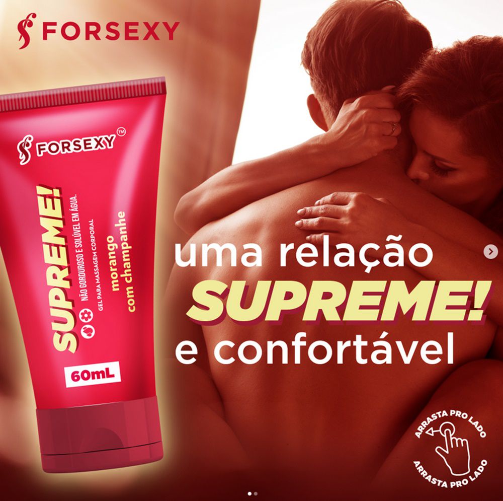 FORSEXY SUPREME! - LUBRIFICANTE PARA SEXO ANAL E VAGINAL - MORANGO - 60ML