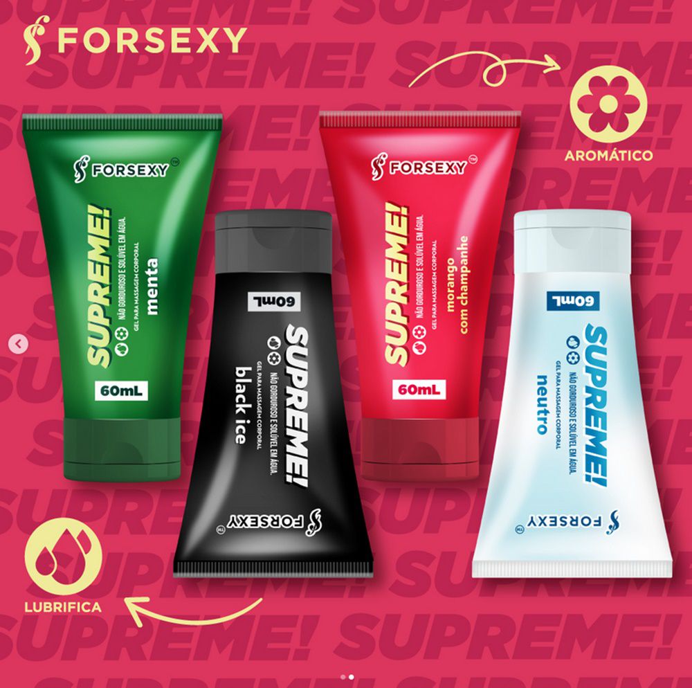 FORSEXY SUPREME! - LUBRIFICANTE PARA SEXO ANAL E VAGINAL - MORANGO - 60ML