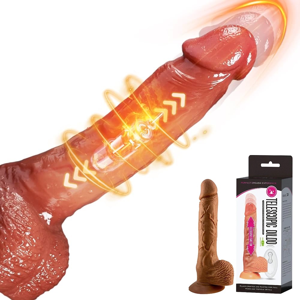 TELESCOPIC DILDO - PÊNIS REALÍSTICO RECARREGÁVEL COM MOVIMENTO VAI E VEM COM VENTOSA 22X3,5CM