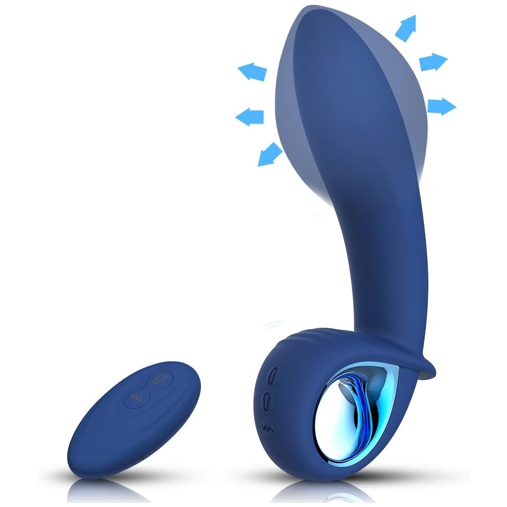 PLUG ANAL INFLÁVEL MASSAGEADOR DE PRÓSTATA RECARREGÁVEL COM 10 MODOS DE VIBRAÇÃO COM CONTROLE REMOTO SEM FIO - 16x3,5CM