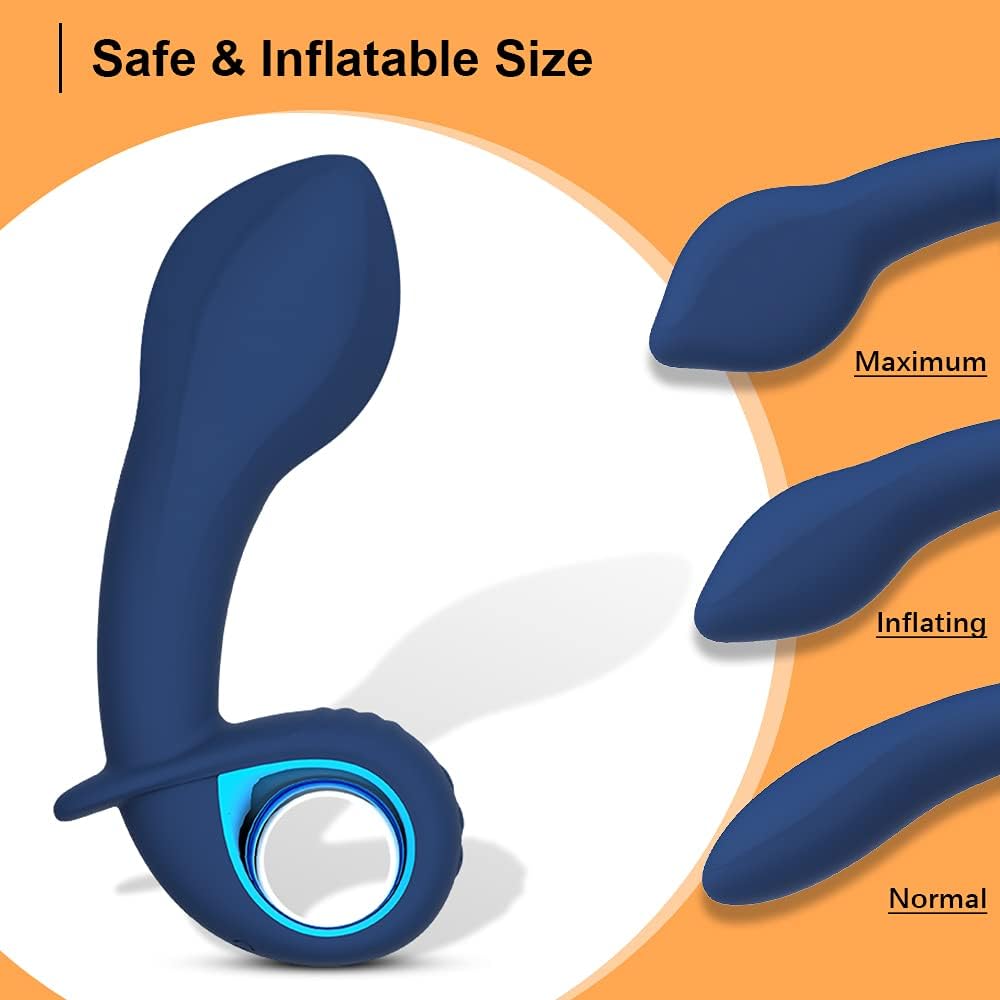 PLUG ANAL INFLÁVEL MASSAGEADOR DE PRÓSTATA RECARREGÁVEL COM 10 MODOS DE VIBRAÇÃO COM CONTROLE REMOTO SEM FIO - 16x3,5CM