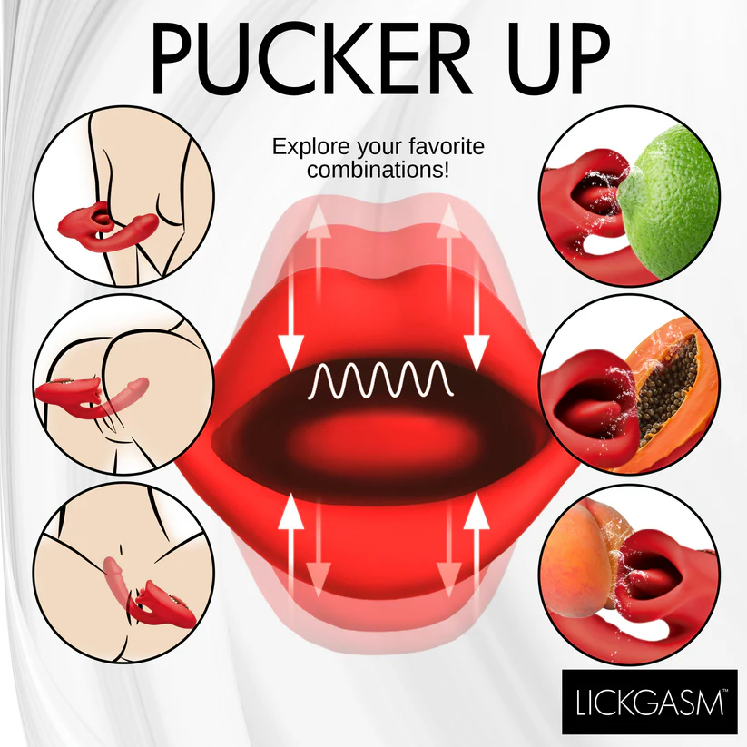 Mouth Shaped Lip Biting Vibrator With G Spot Vibrator - Vibrador recarregável em formato de boca com estimulador de ponto G