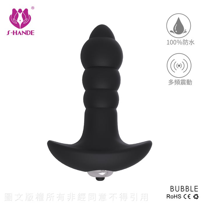 S-HANDE BUBBLE - PLUG ANAL SILICONE COM VIBRADOR - 11 X 2,8 cm