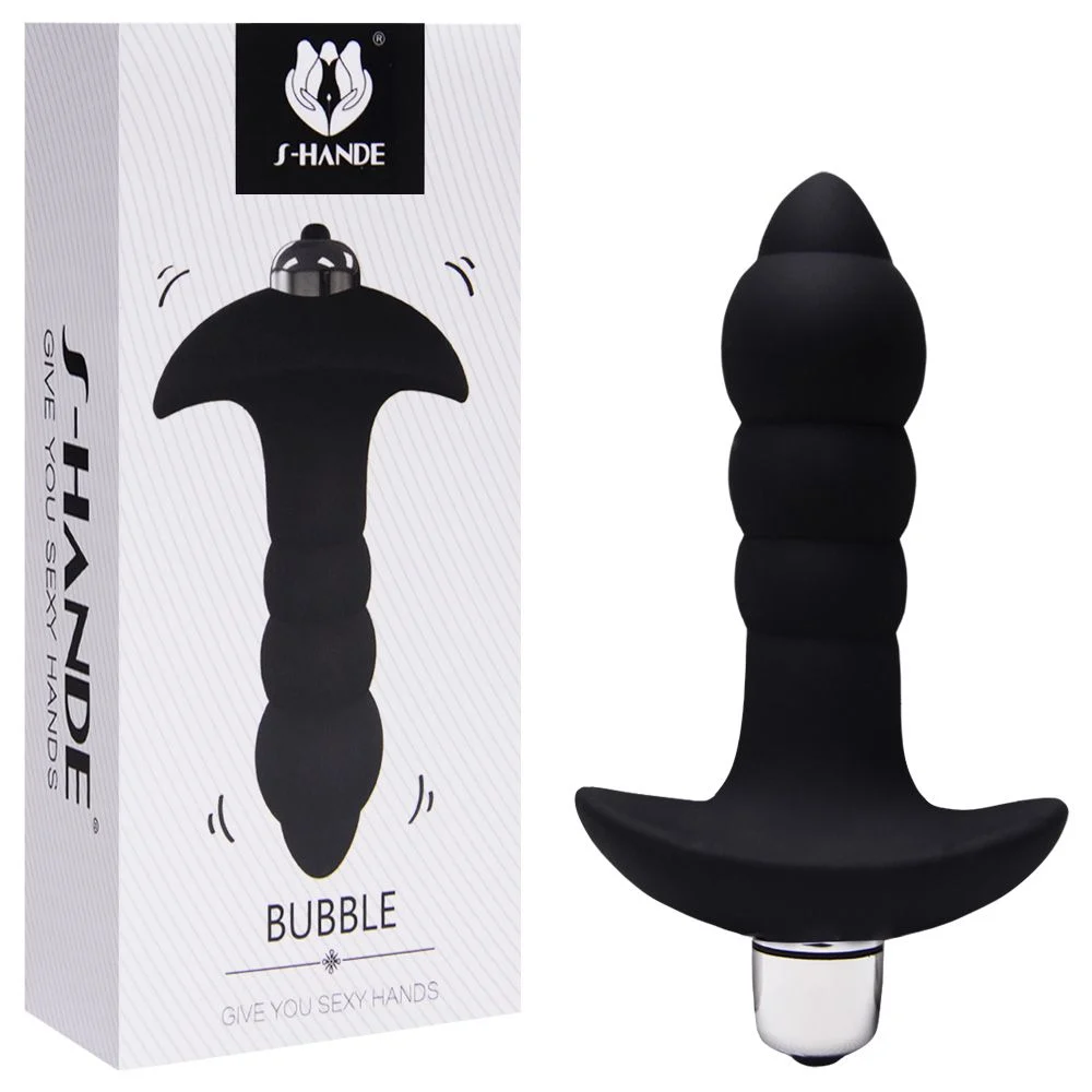 S-HANDE BUBBLE - PLUG ANAL SILICONE COM VIBRADOR - 11 X 2,8 cm