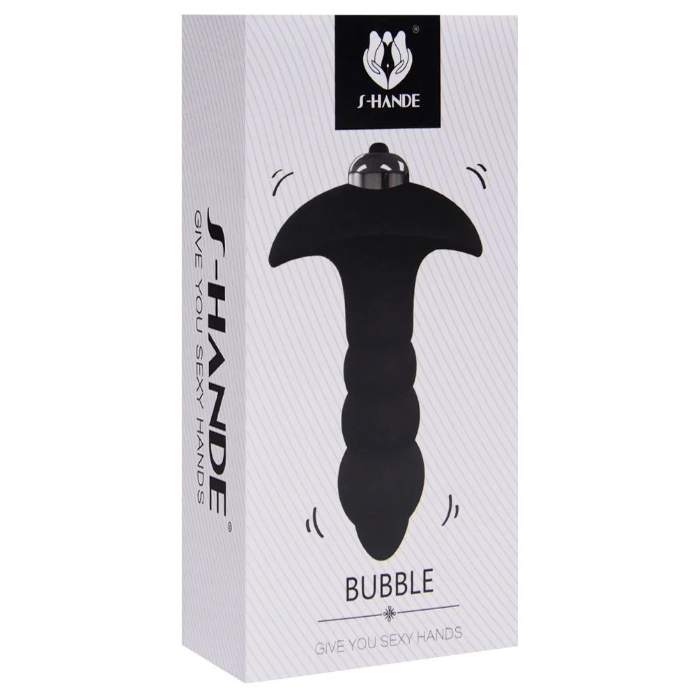 S-HANDE BUBBLE - PLUG ANAL SILICONE COM VIBRADOR - 11 X 2,8 cm