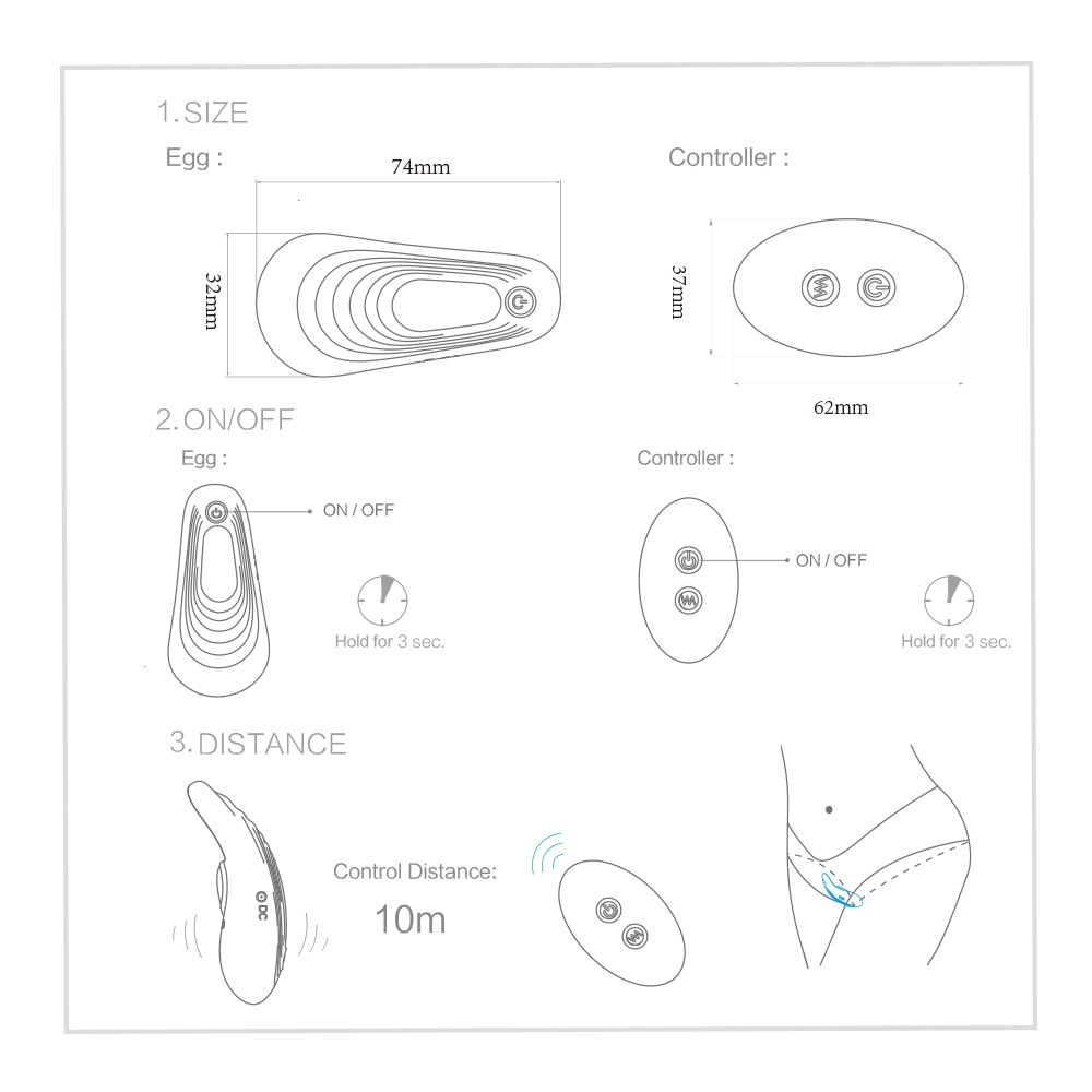 S-HANDE WING - VIBRADOR PARA CALCINHA RECARREGÁVEL COM CONTROLE REMOTO SEM FIO E 9 MODOS DE VIBRAÇÕES 9,5 X 4,3 CM