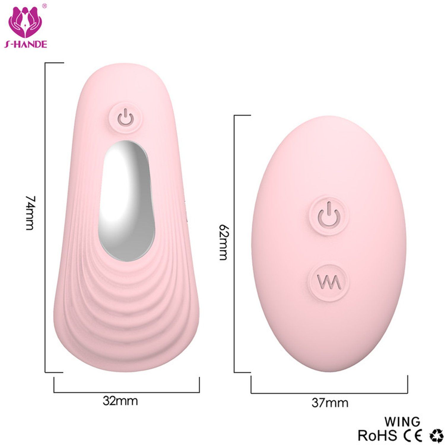 S-HANDE WING - VIBRADOR PARA CALCINHA RECARREGÁVEL COM CONTROLE REMOTO SEM FIO E 9 MODOS DE VIBRAÇÕES 9,5 X 4,3 CM