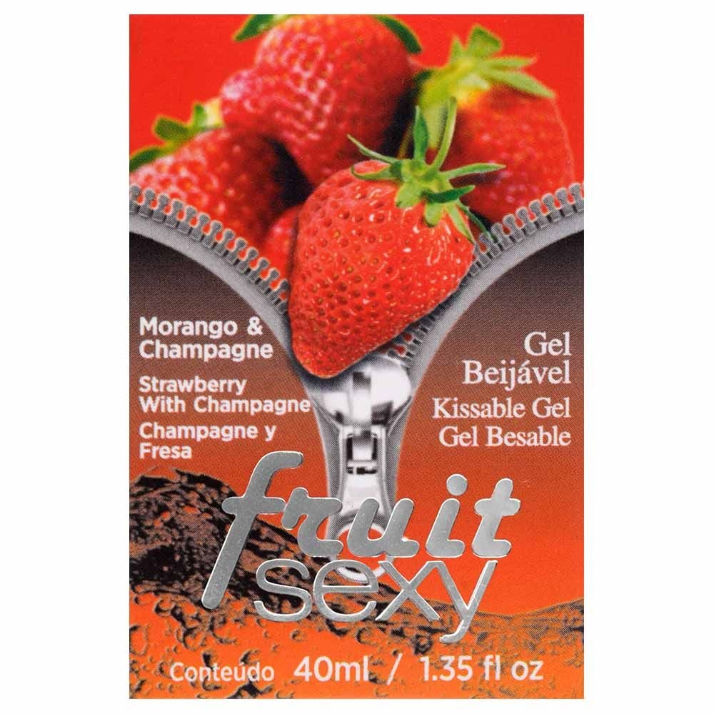 INTT FRUIT - GEL COMESTÍVEL PARA SEXO ORAL COM SABOR DE MORANGO COM CHAMPANHE