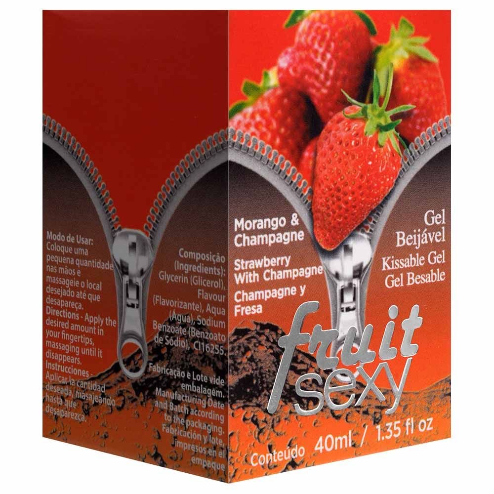INTT FRUIT - GEL COMESTÍVEL PARA SEXO ORAL COM SABOR DE MORANGO COM CHAMPANHE