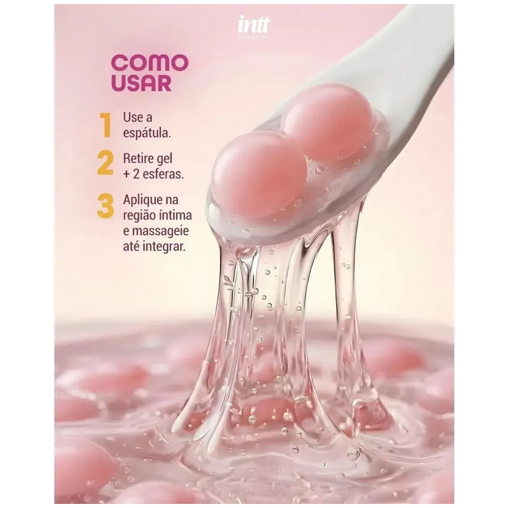 Intt Bubble Vibes - Gel 3 Em 1 Desliza Vibra Aquece - aroma chiclete - 120G