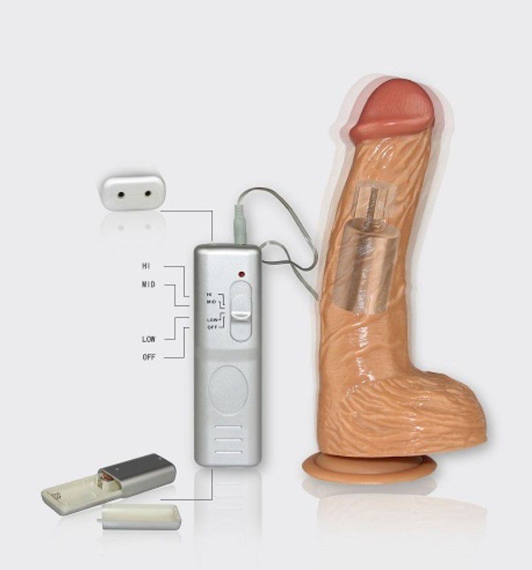 LOVETOY REAL EXTREME EXTRA GIRTH - PRÓTESE REALÍSTICA COM GLANDE DEFINIDA, VEIAS SALIENTES, ESCROTO, VENTOSA E 3 VELOCIDADES - 22 X 4,2 CM