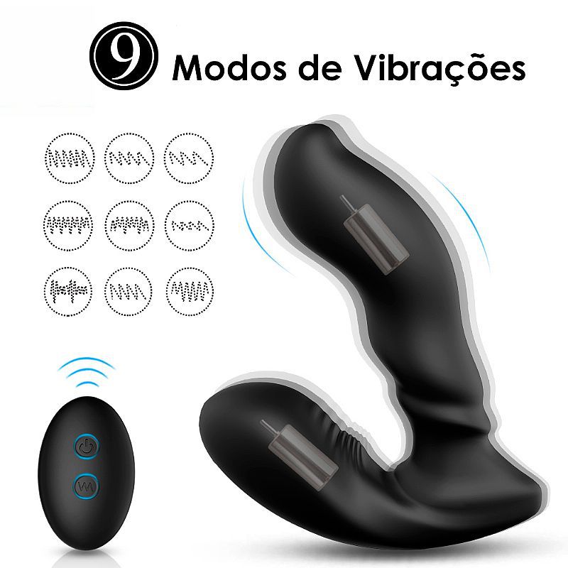 S-Hande Optimus - massageador prostatico E PERÍNEO RECARREGÁVEL EM SILICONE COM 9 MODOS DE VIBRAÇÕES, CONTROLE REMOTO SEM FIO E IPX7 À PROVA DE ÁGUA - 12 X 3 CM