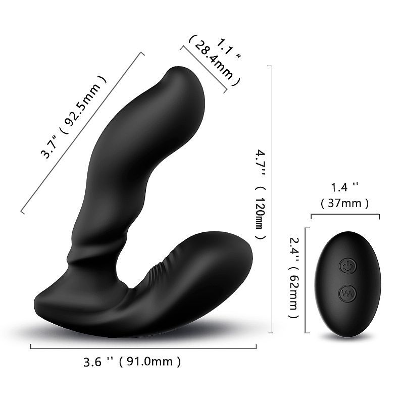 S-Hande Optimus - massageador prostatico E PERÍNEO RECARREGÁVEL EM SILICONE COM 9 MODOS DE VIBRAÇÕES, CONTROLE REMOTO SEM FIO E IPX7 À PROVA DE ÁGUA - 12 X 3 CM