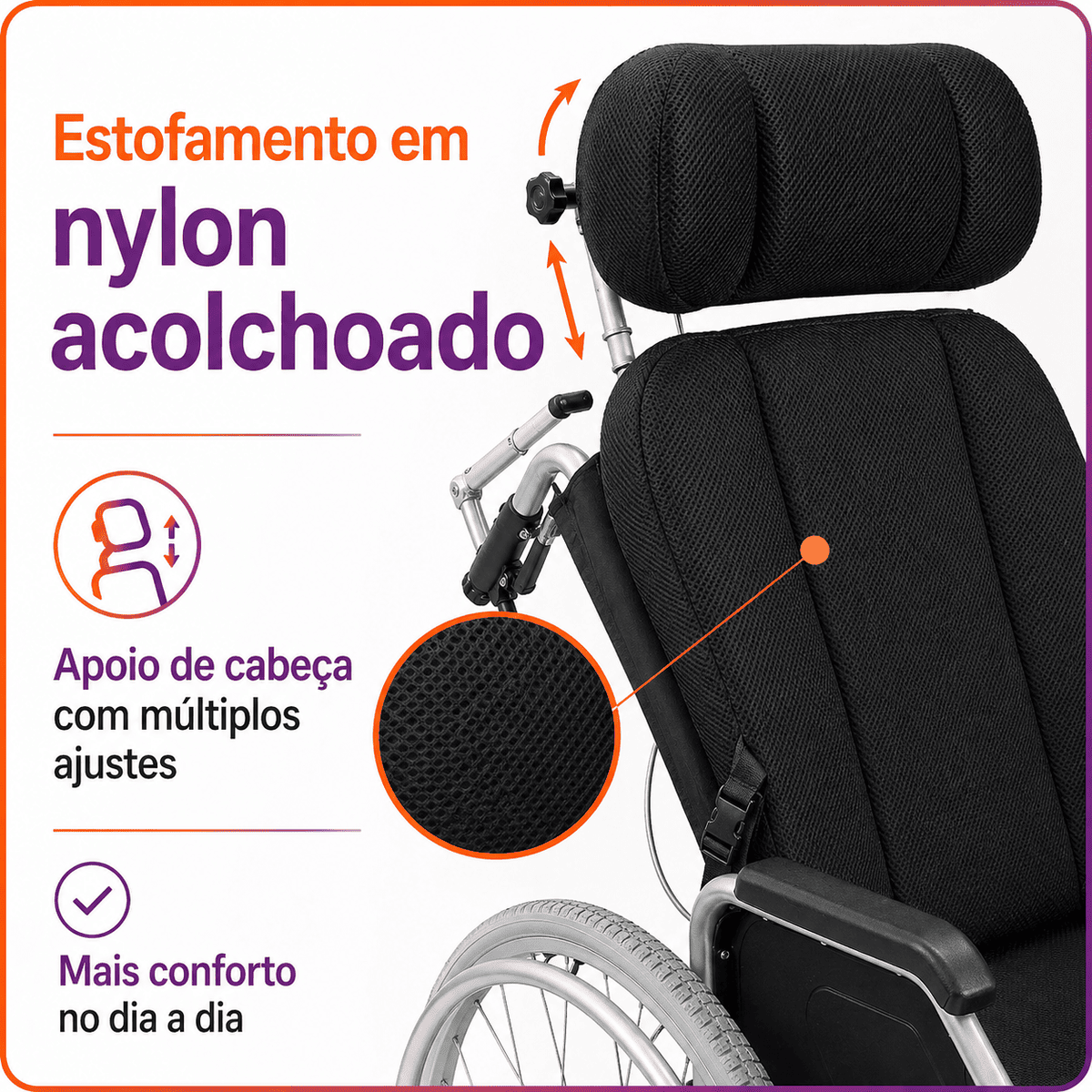 Cadeira De Rodas Reclinável Tetra D700 Até 130kg - Dellamed