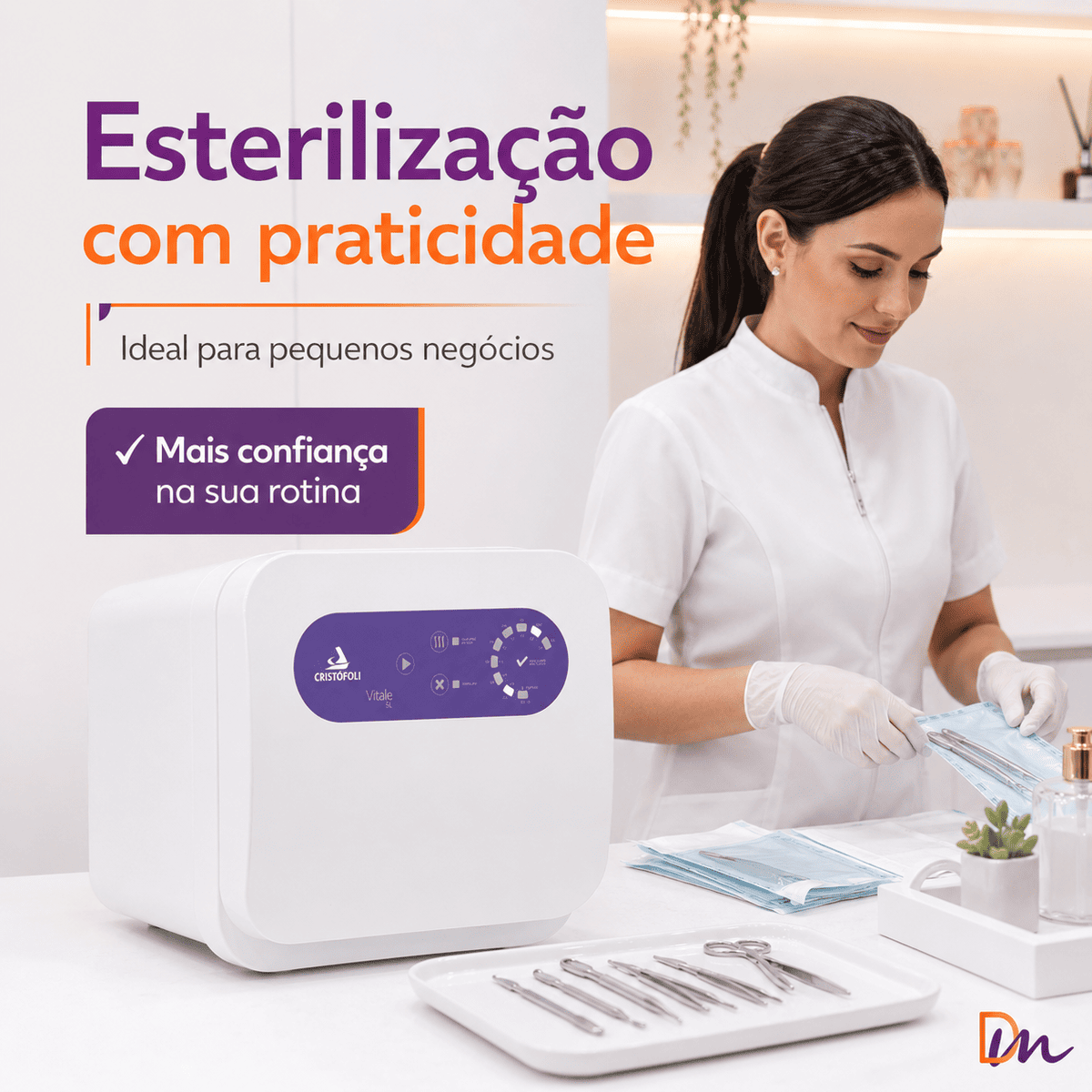 Autoclave Vitale Inox 5 Litros Lilás Bivolt + Mini Incubadora - Cristófoli