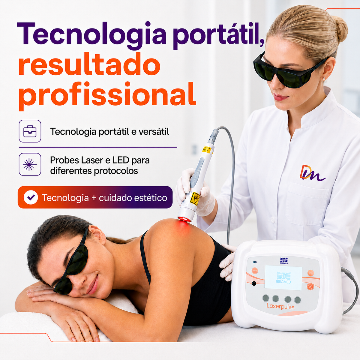Laserpulse + Probe P3 660nm + P5 904 nm + Bolsa de Transporte - Ibramed