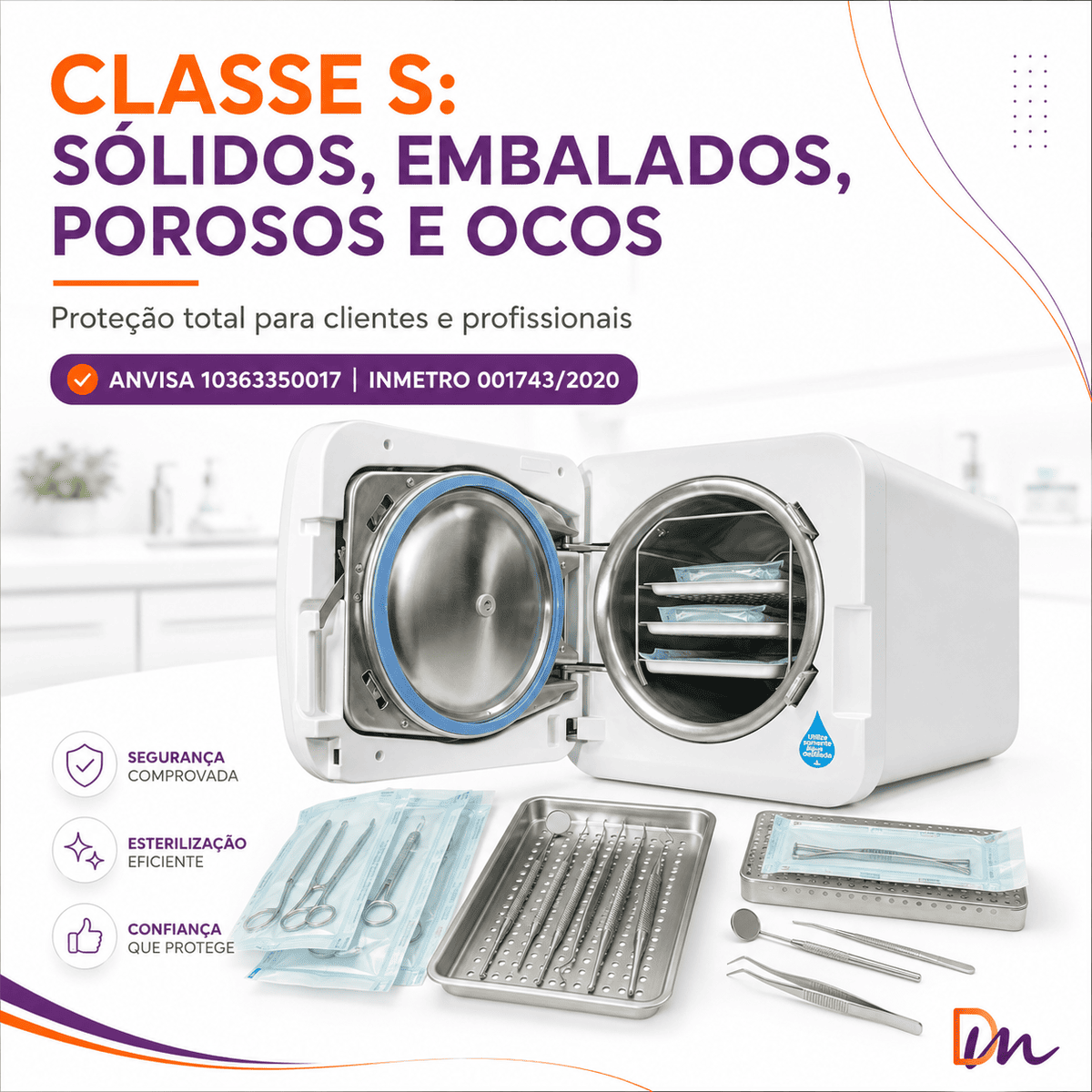 Autoclave Vitale Class 21L Inox Bivolt + Acessórios - Cristófoli