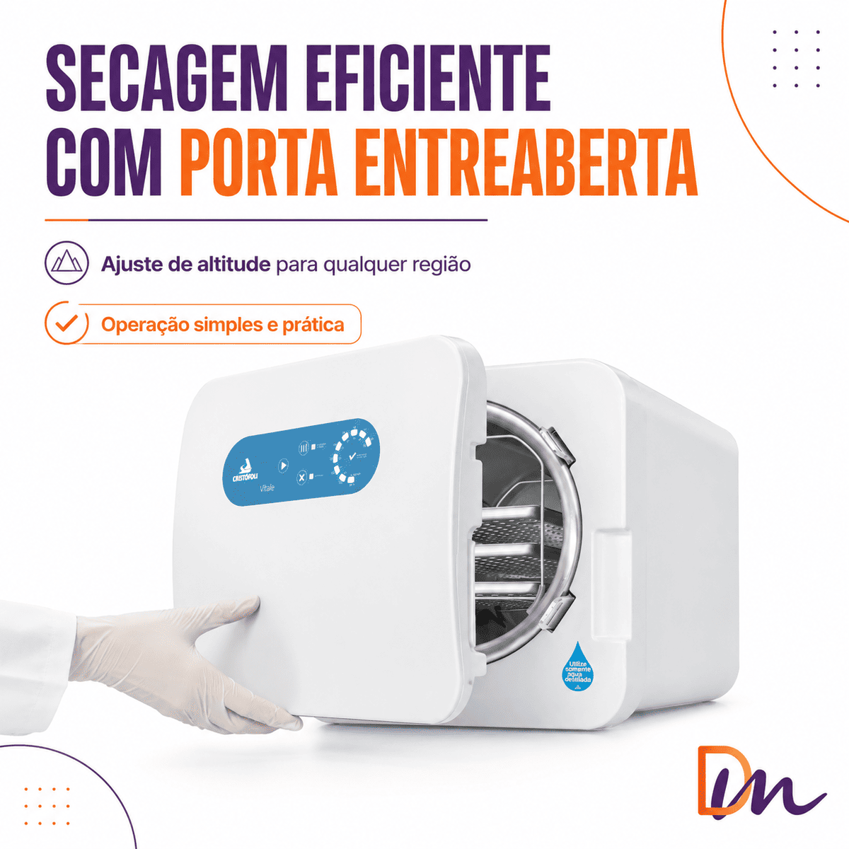 Autoclave Vitale Class 21L Inox Bivolt + Acessórios - Cristófoli