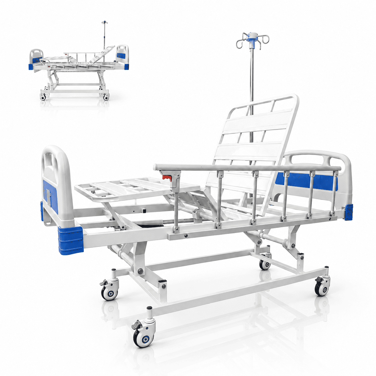 Cama Hospitalar Fowler Pro 3 com Suporte de Soro Health Clean
