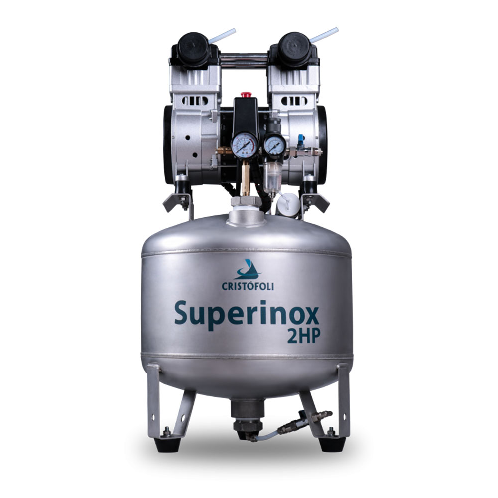 Compressor Super Inox 2HP 40 Litros Para Consultórios - Cristófoli