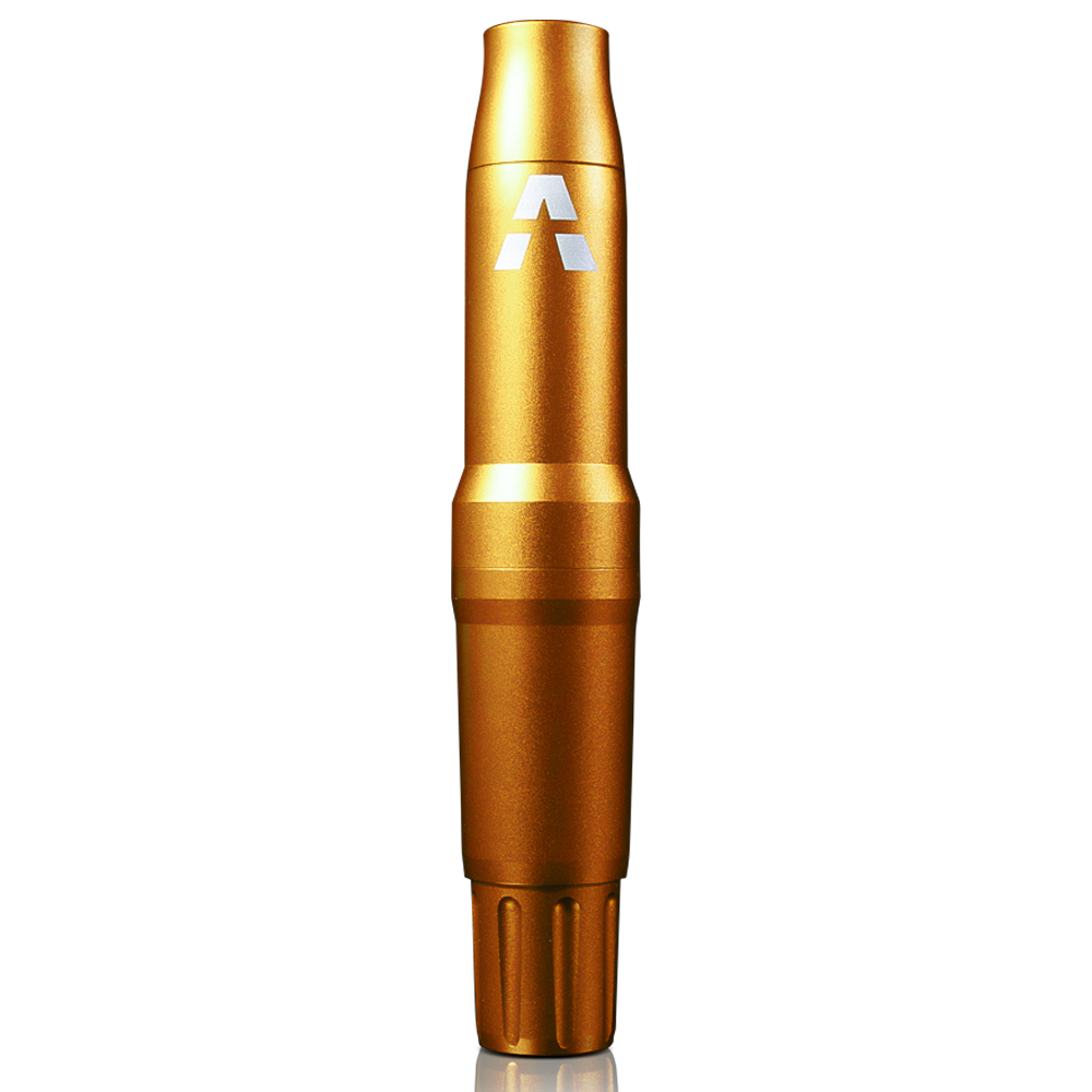 Pen Adapt Maquina Rotativa De Tatuagem e Micropigmentação Dourada + Anéis Batoques