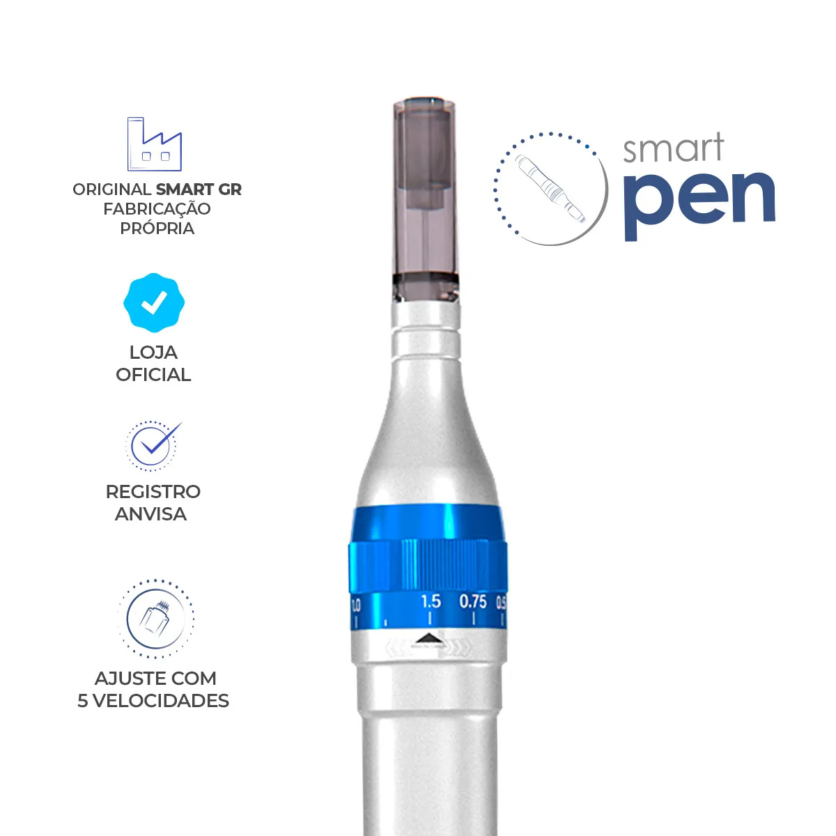 Derma Pen Caneta de Microagulhamento + Necessaire Holografica - Smart GR