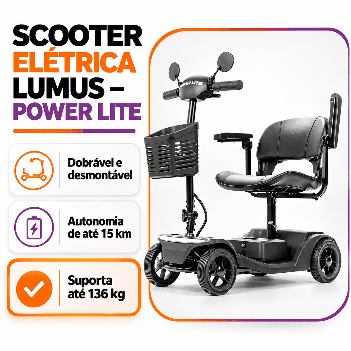 Scooter Elétrica Motorizada Lumus - Power lite