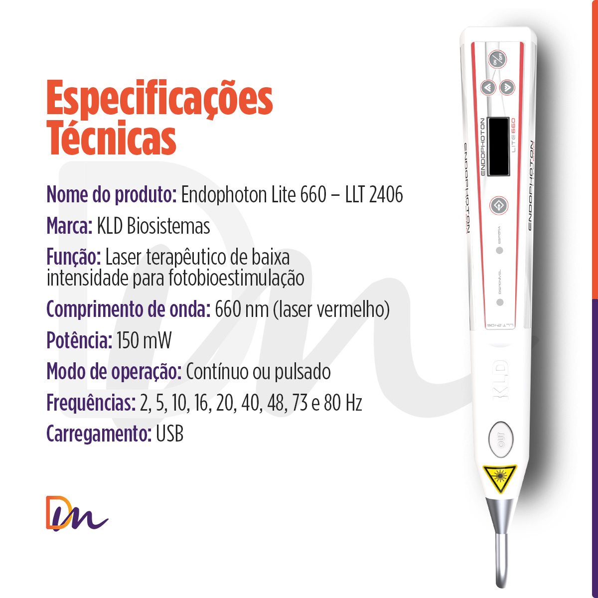 Endophoton Lite 660 Laser De Baixa Intensidade Sem Fio - KLD Biossistemas