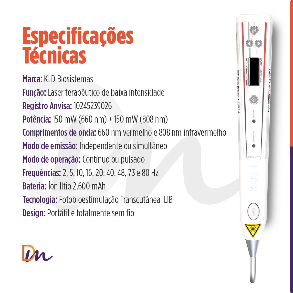 Endophoton Lite 660 + 808 LLT2407 - KLD Biossistemas
