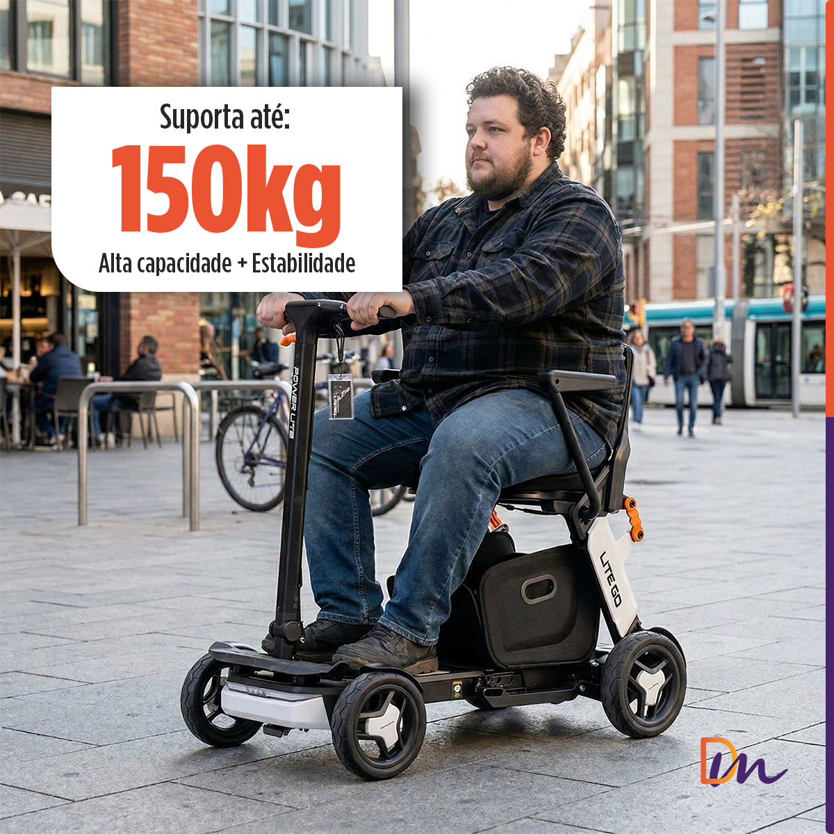 Scooter Elétrica Branca Lite Go Power Lite