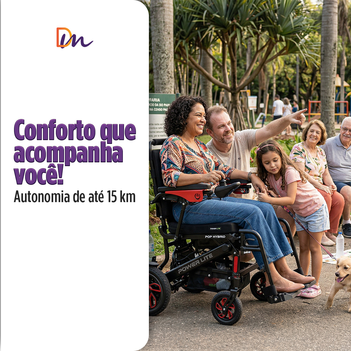 Cadeira de Rodas Motorizada New Pop Hybrid Até 120Kg - Power Lite