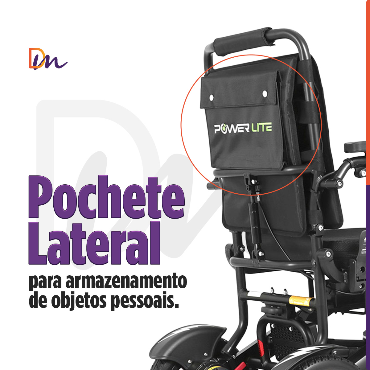 Cadeira de Rodas Motorizada New Pop Hybrid Até 120Kg - Power Lite