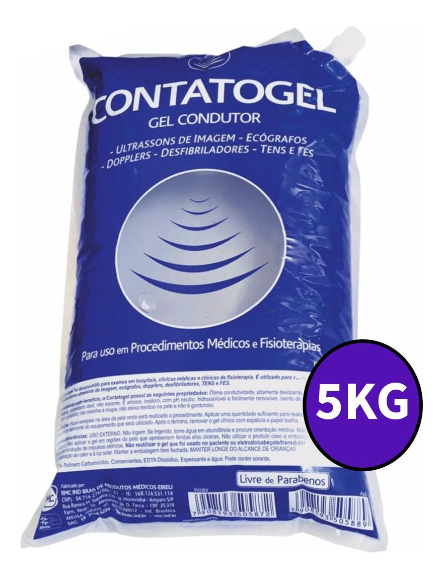 Gel Condutor Incolor Ultrassom Contatogel BAG 5kg - RMC