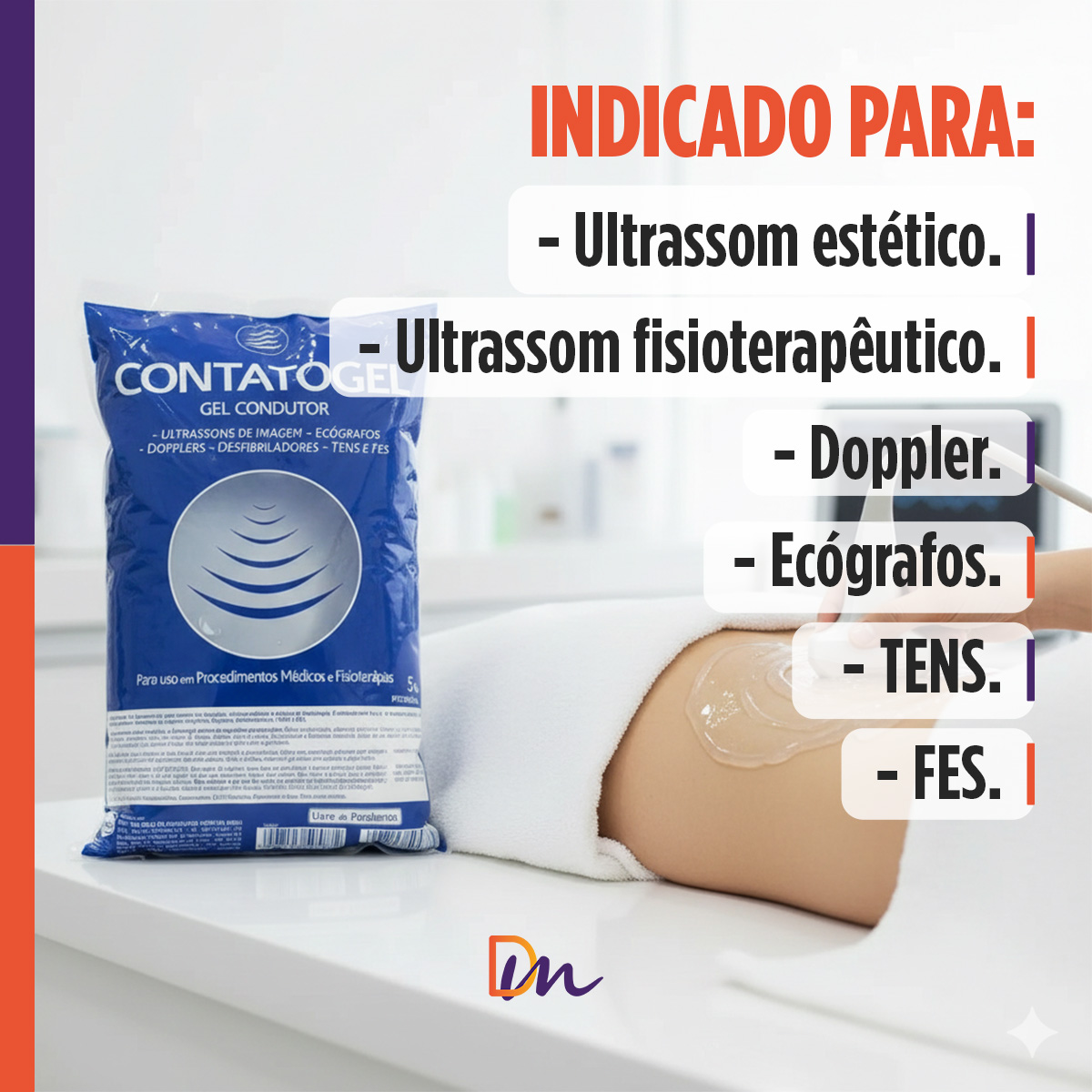 Gel Condutor Incolor Ultrassom Contatogel BAG 5kg - RMC
