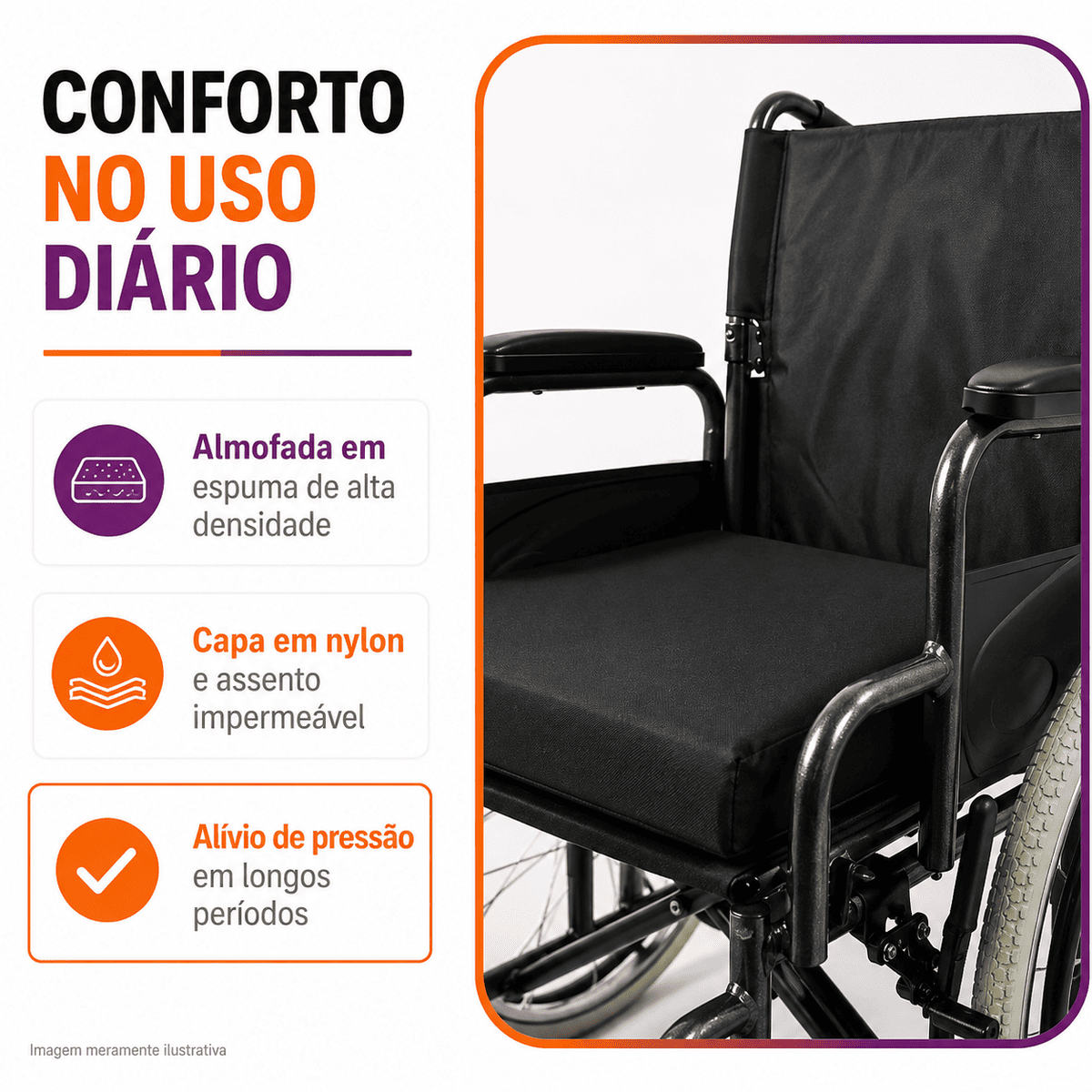 Cadeira De Rodas Modelo D400 + Apoio de Cabeça - Dellamed