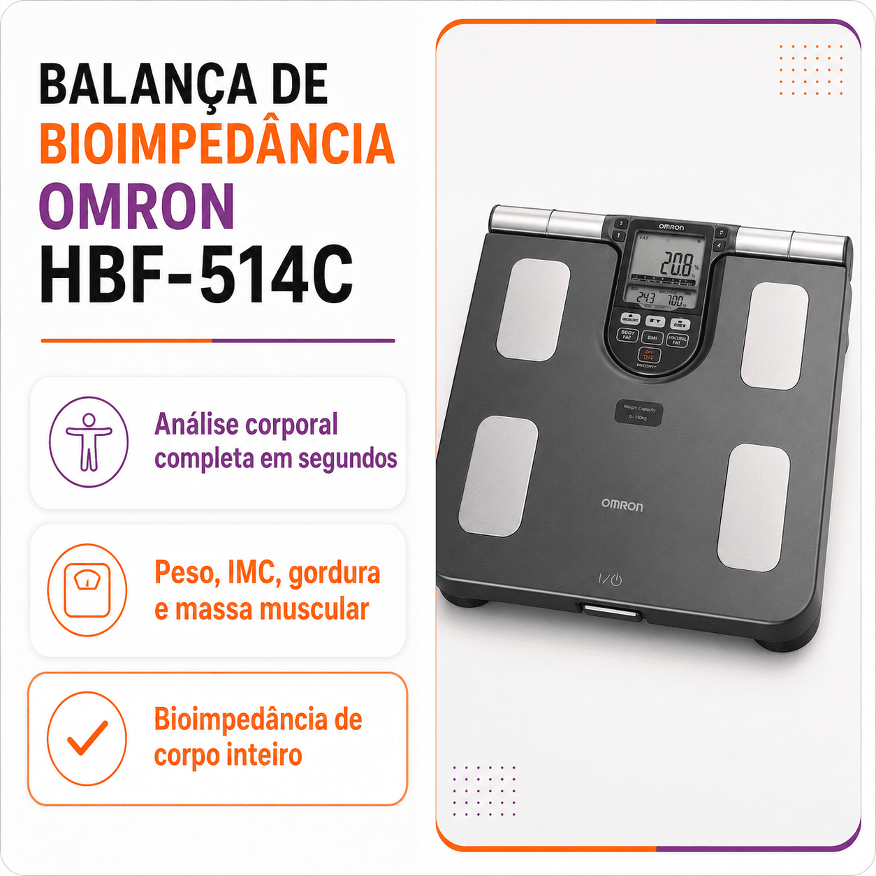 Balança De Controle Corporal HBF-514C - OMRON