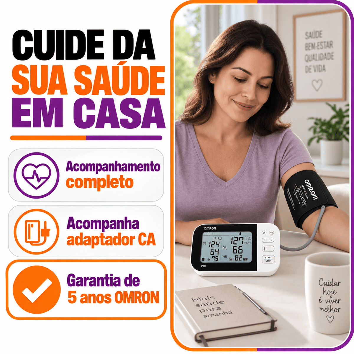Monitor de Pressão Arterial de Braço - OMRON