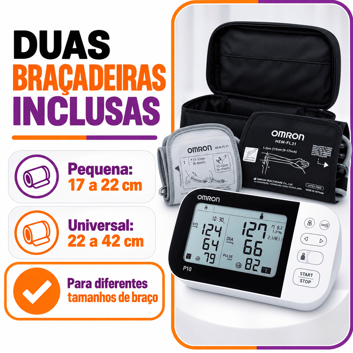 Monitor de Pressão Arterial de Braço - OMRON