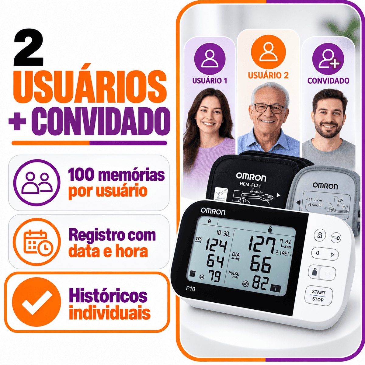 Monitor de Pressão Arterial de Braço - OMRON