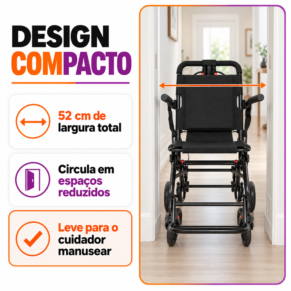 Cadeira de Rodas de Trânsito PRO6000 - Health Clean