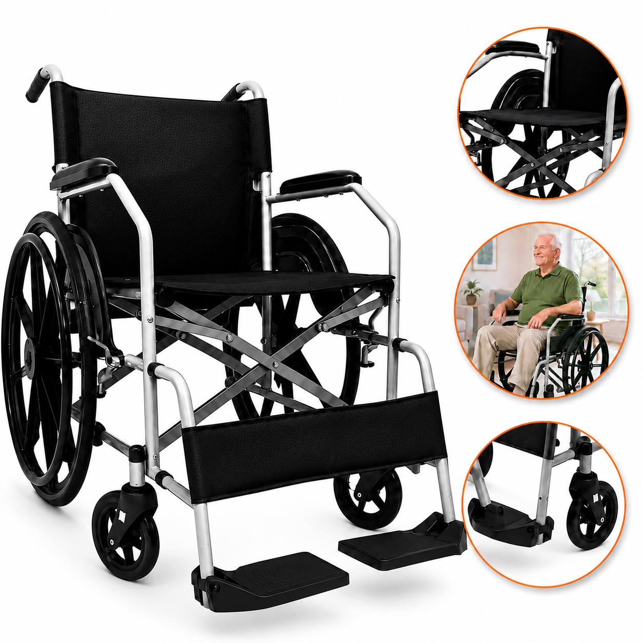 Cadeira De Rodas D100 Pop Dellamed - Outlet