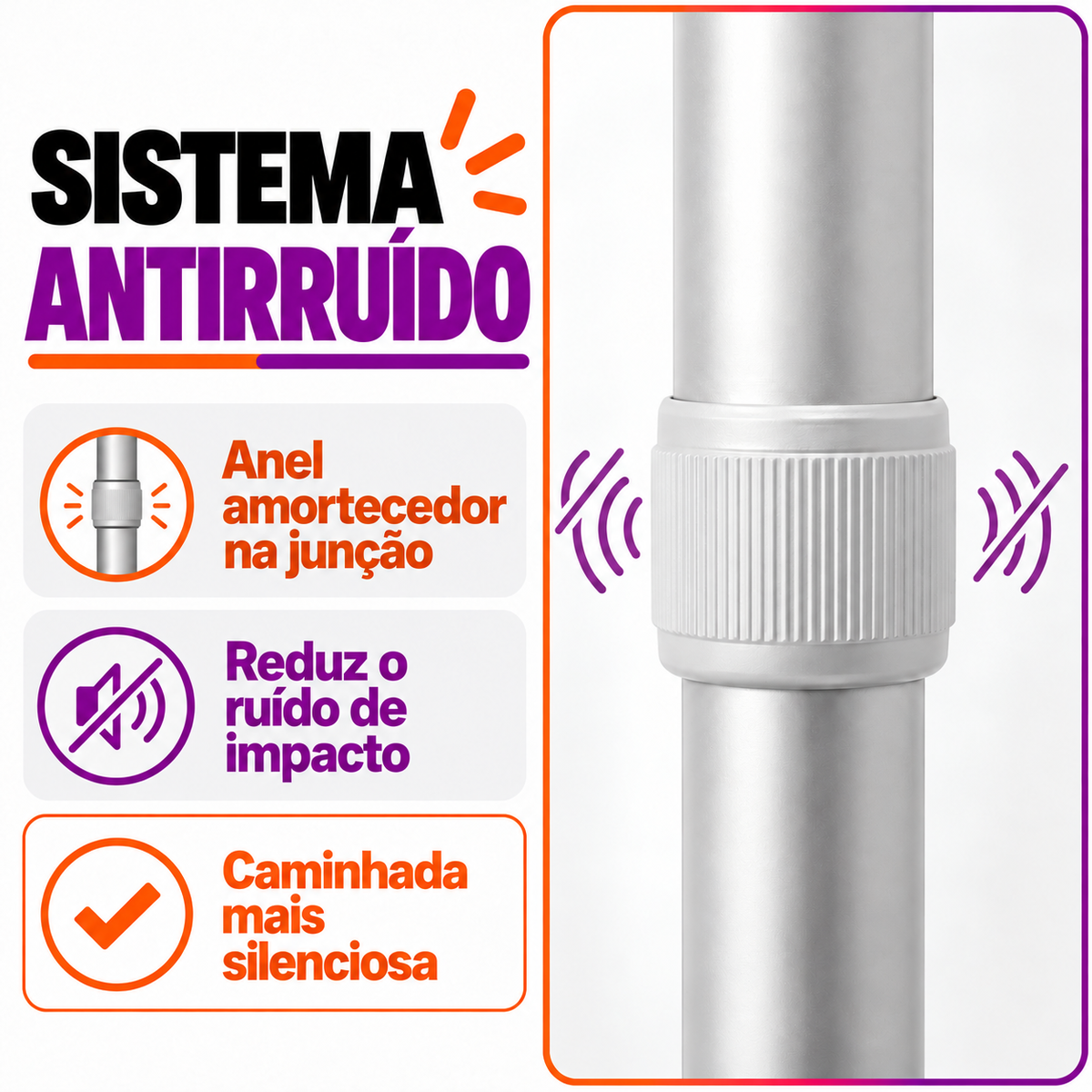 Par de Muleta Canadense MED 22 Preta Até 130Kg - MEDLIVE