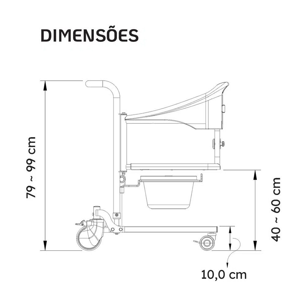 Cadeira de Transferência Multifuncional Longevitech - OUTLET