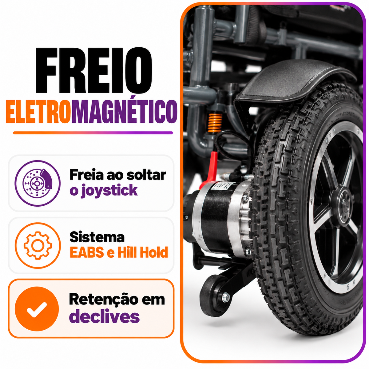 Cadeira de Rodas Motorizada Premium Pro CM03 até 150kg - Hidrolight