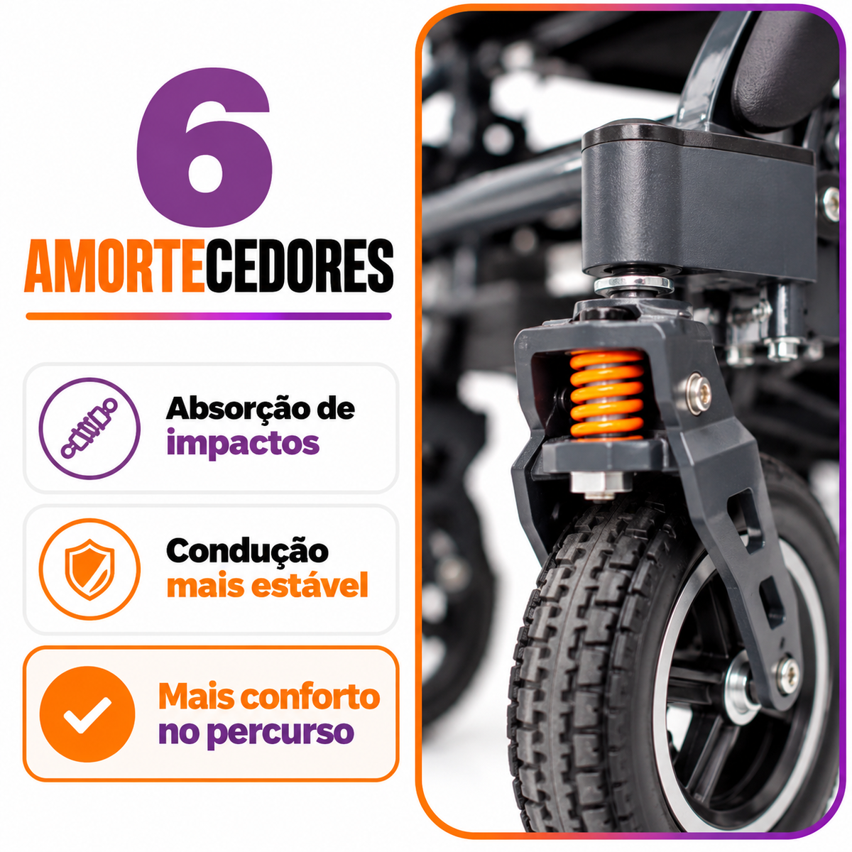 Cadeira de Rodas Motorizada Premium Pro CM03 até 150kg - Hidrolight