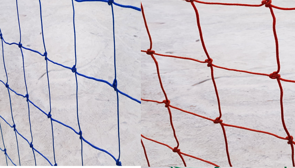 Rede de Proteção quadras e campos de futebol Fio 4(Duas Cores)