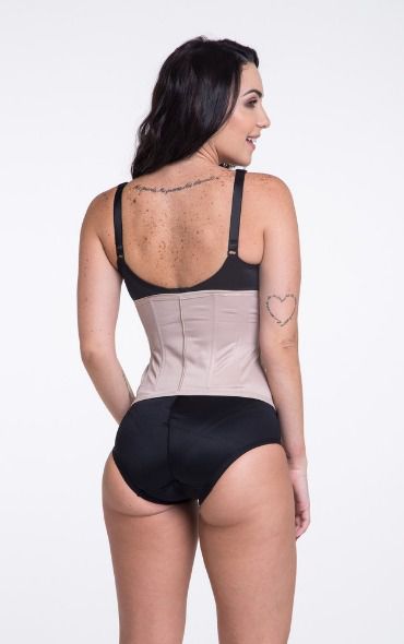 Cinta Modeladora Longa Nude Alta Compressão Não Dobra Biobela 1644